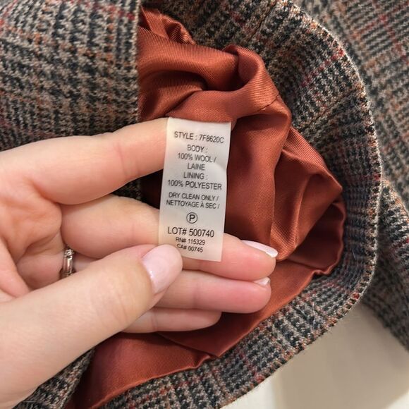 Badgley Mischka Tartan Plaid Cropped Blazer Vintage Button Front Wool Size 10 - Picture 3 of 4